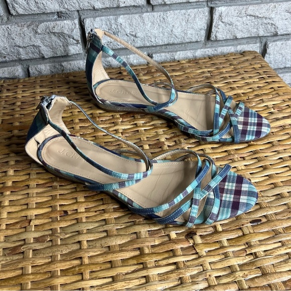 J. Crew Plaid Sandals - Picture 1 of 7